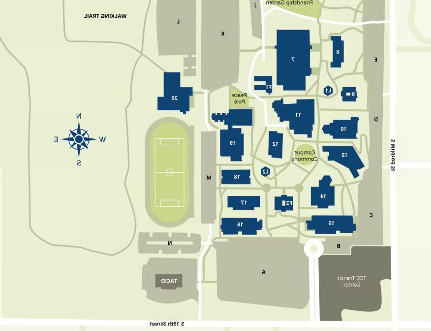 graphic map of TCC campus